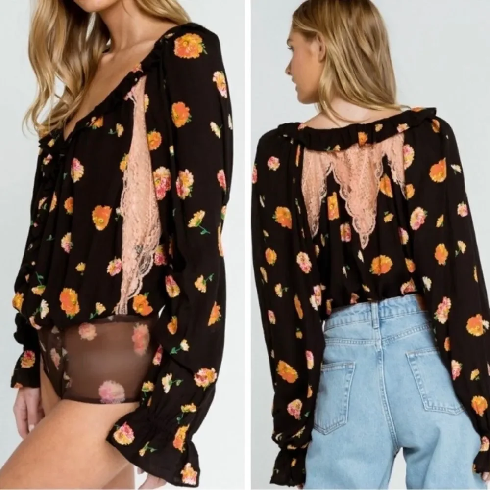Free People Poppy Floral Bodysuit